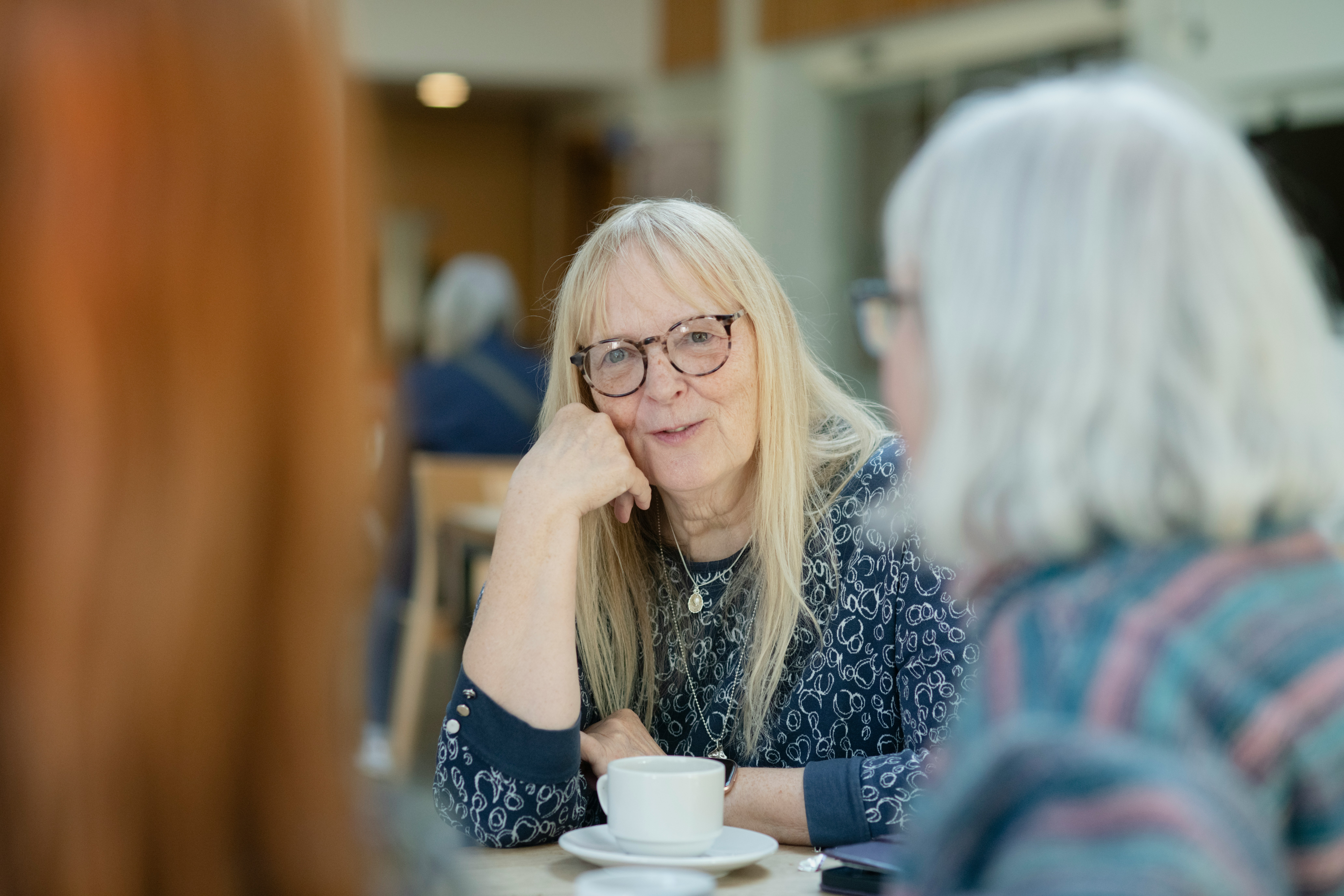 Older woman enjoying social setting